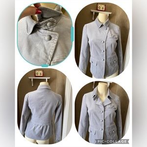 Talbots Grace Fit Glacier Blue Periwinkle Jacket velvet Spring Blazer size 2